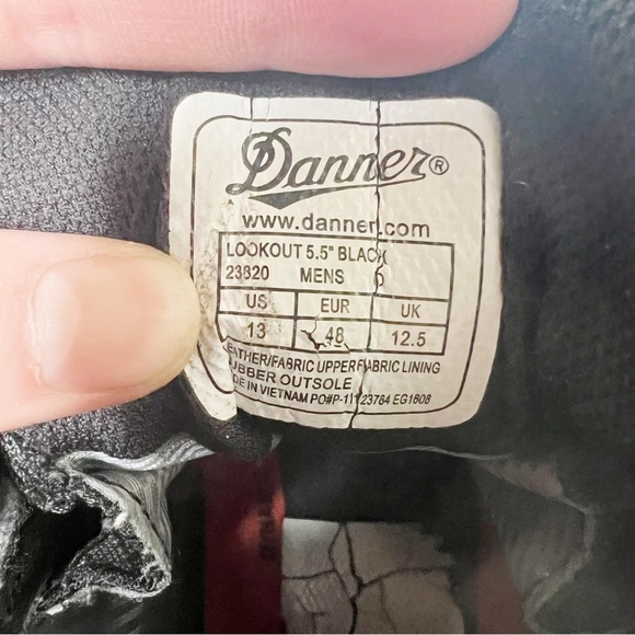 Danner Lookout 5.5” Black Leather Work Boots Size 13 Men’s - Picture 5 of 6
